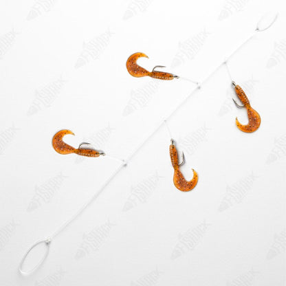 4 İğneli Silikon Çapari Takım - Fishack - Silikon Kurt Yemli