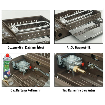 Dumansız Portatif Izgara Ocak - Orcamp - Kahverengi (CK-507)