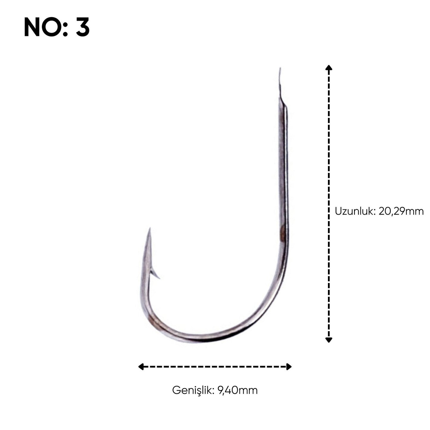 Olta İğnesi - Fishack 505 - No: 3  (1000'li Paket)