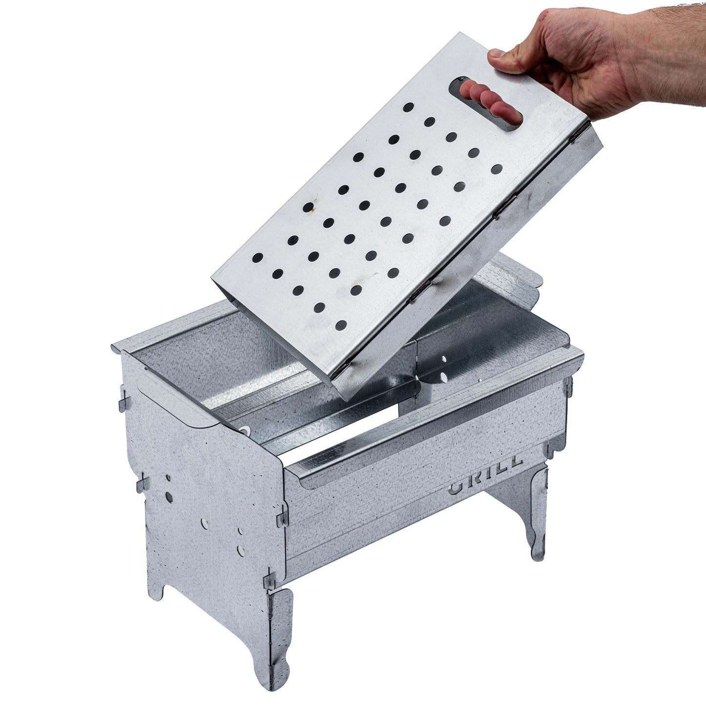 Katlanabilir Ayaklı Portatif Mangal - Paslanmaz - Argeus - Küçük - Taşıma Çantalı