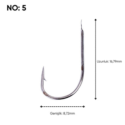 Olta İğnesi - Fishack 505 - No: 5  (1000'li Paket)