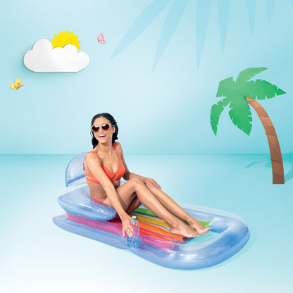 Şişme Havuz Deniz Yatağı - Sultan Yatağı - Bardaklıklı - Mavi (58802EU)