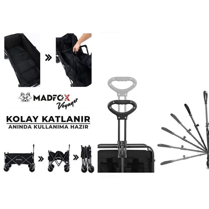 Plaj/Bahçe/Kamp Arabası - Madfox Voyager Katlanabilir - Siyah - 547268