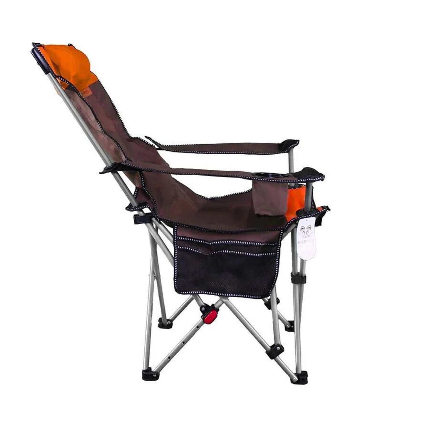Katlanır Kamp Sandalyesi - Şezlong - Madfox Prowler - 3 Kademeli - Kahve/Turuncu - Taşıma Çantalı