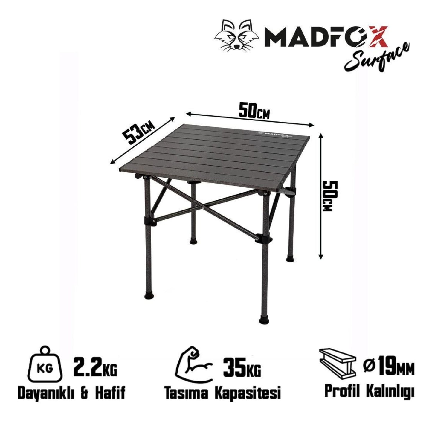 Katlanabilir Alüminyum Kamp Masası - Akordion - Madfox Surface - 547271