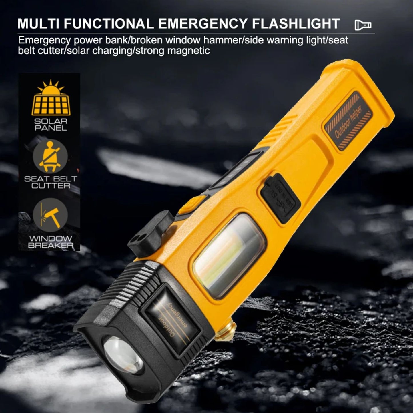 Şarj Edilebilir El Feneri - Wison -  700 Lümen - 5 Watt - LED COB - Mıknatıslı