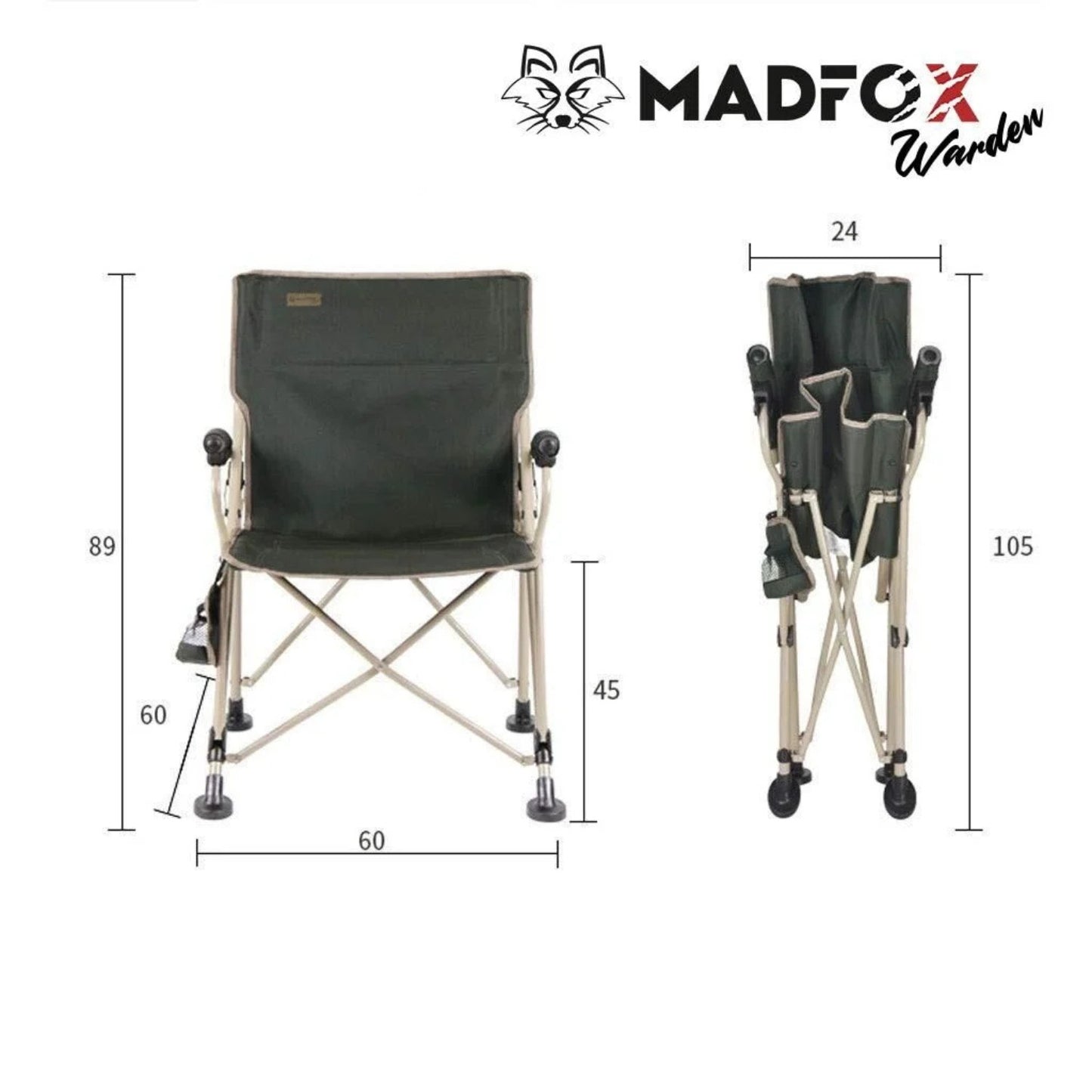 Katlanır Kamp Piknik Sandalyesi - Madfox Warden - Yeşil - 547283 - Taşıma Çantalı