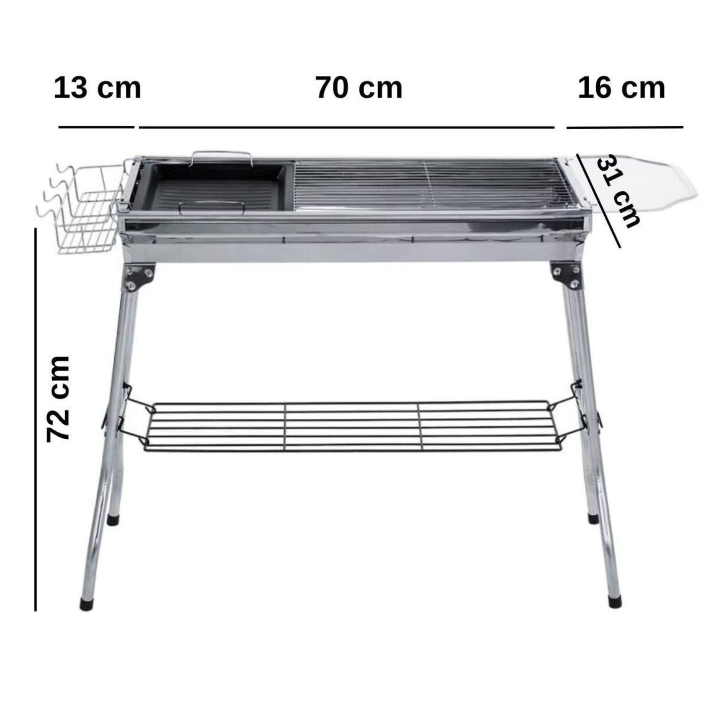 Portatif Katlanabilir Mangal - Madfox Grilmate BBQ - Silver - 547307