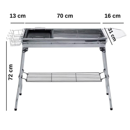 Portatif Katlanabilir Mangal - Madfox Grilmate BBQ - Silver - 547307