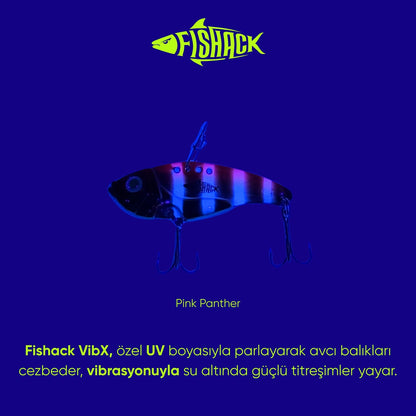Vibrasyon Yem - LRF/Spin Jig - Fishack VibraX - 7g 40mm - Pink Panther - UV Boyalı