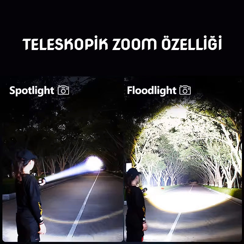 Şarj Edilebilir El Feneri - Wison - 2000 Lümen - 20 Watt - Zoomlu (ES-5572)