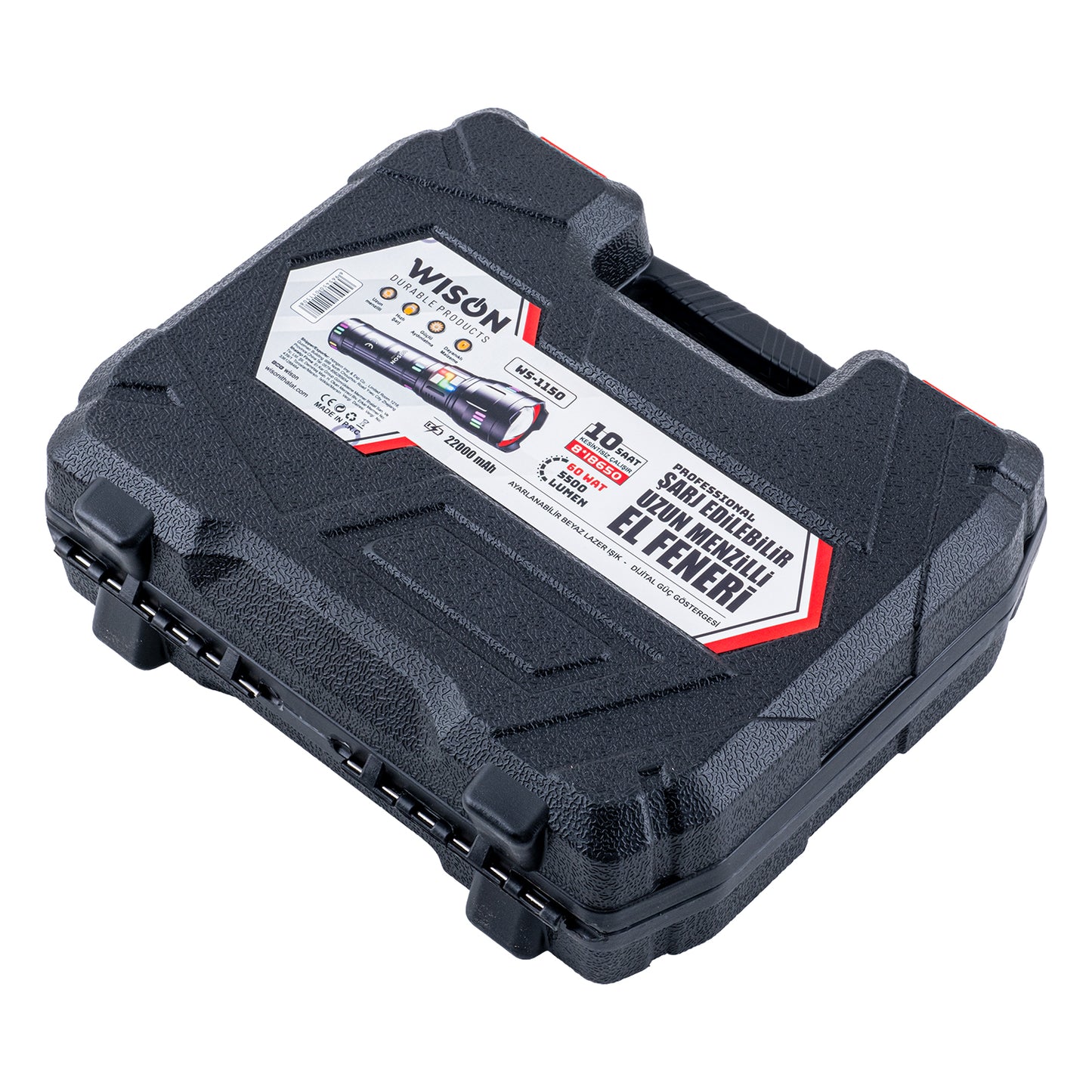 Şarj Edilebilir El Feneri - Wison - 5500 Lümen - 60 Watt