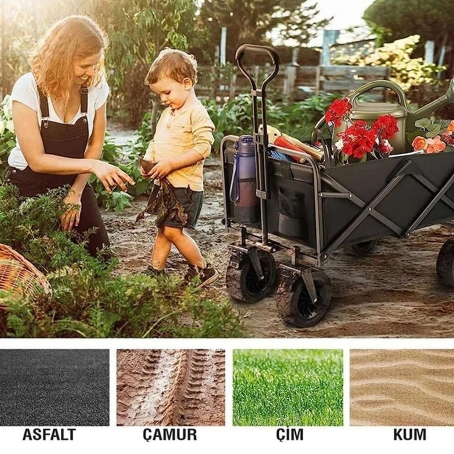 Plaj/Bahçe/Kamp Arabası - Madfox Voyager Katlanabilir - Siyah - 547268