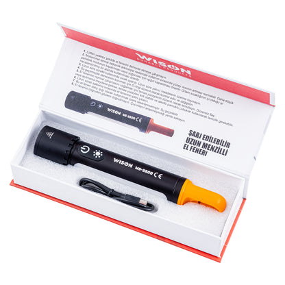 Şarj Edilebilir El Feneri - Wison - 1500 Lümen - 10 Watt - Zoomlu - COB LED