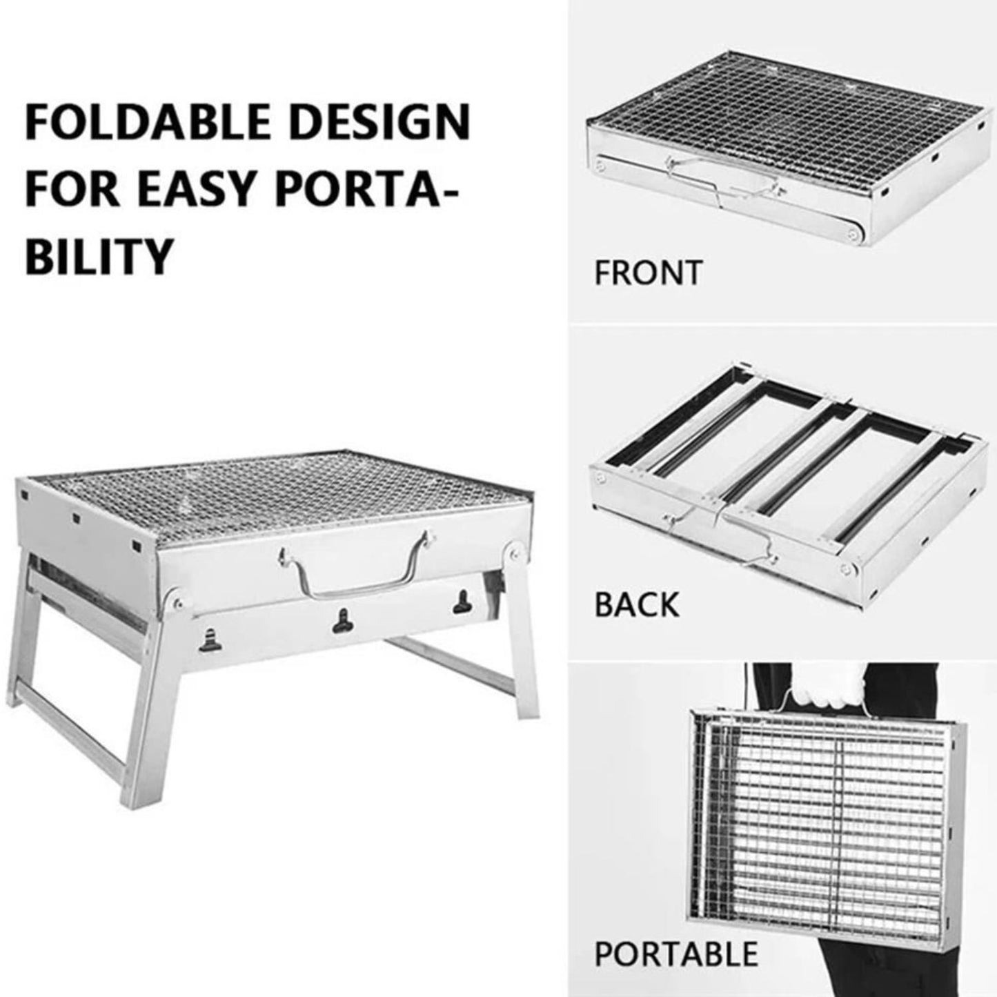 Portatif Katlanabilir Mangal - Madfox Roadtrip BBQ - Silver - 547306