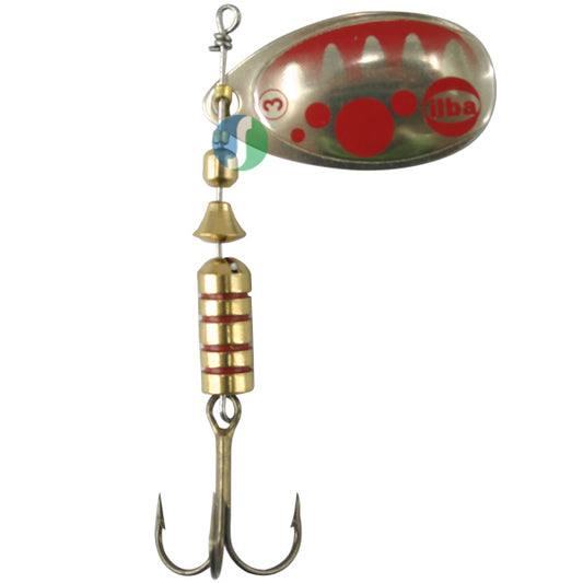 Alabalık Turna Döner Olta Kaşık - Ilba Bubble B20113 - Gümüş/Kırmızı - No:3