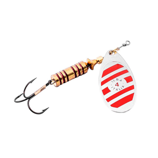 Alabalık Turna Döner Olta Kaşık - Ilba Zebra 21114 - Gümüş/Kırmızı - No:4