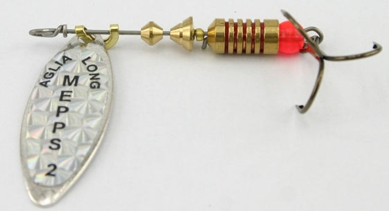 Alabalık Turna Döner Olta Kaşık - Mepps - Aglia Long Rainbo Söğüt Gri No:4