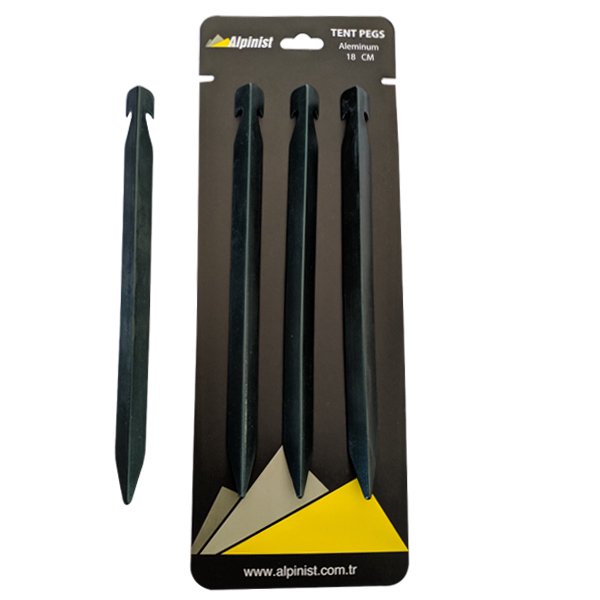 Alpinist Alüminyum 6061 Çadır Kazığı 18 cm Yeşil 4'lü