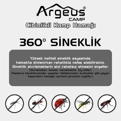 Argeus Cibinlikli Kamp Hamağı Kırmızı