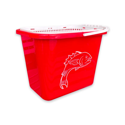 Balıkçı Kovası - 15 lt - Fishack - Süzgeçli - Kırmızı (Kod 179)
