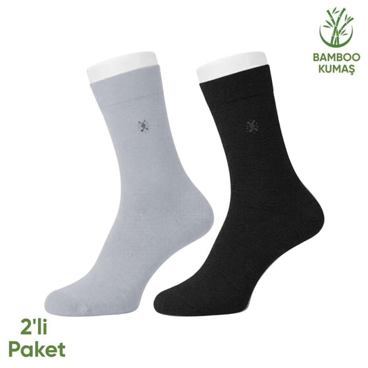 Bambu Erkek Soket Çorabı - 2 Çift - Dikişsiz - Gori -17135 - Set 2