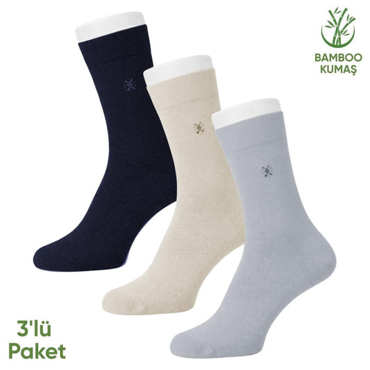 Bambu Erkek Soket Çorabı - 3 Çift - Dikişsiz - Gori -17135 - Set 4