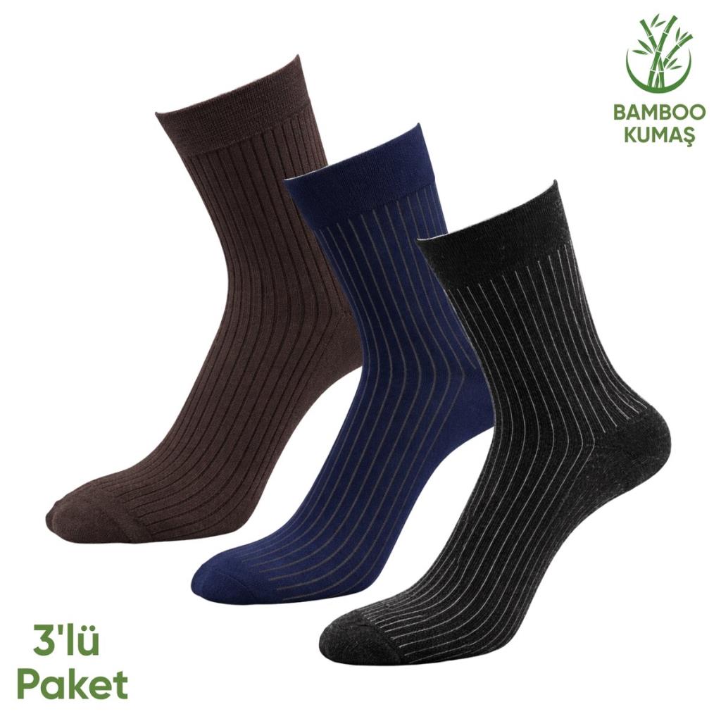 Bambu Erkek Soket Çorabı - 3 Çift - Dikişsiz - Malta - 17671 - Set 2