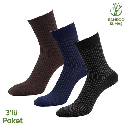 Bambu Erkek Soket Çorabı - 3 Çift - Dikişsiz - Malta - 17671 - Set 2