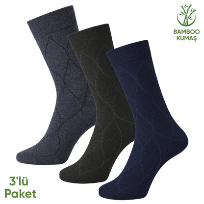Bambu Erkek Soket Çorap - 3 Çift - Dikişsiz - Bakü - 17672 - Set 1