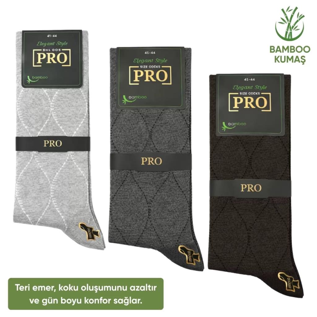 Bambu Erkek Soket Çorap - 3 Çift - Dikişsiz - Bakü - 17672 - Set 3
