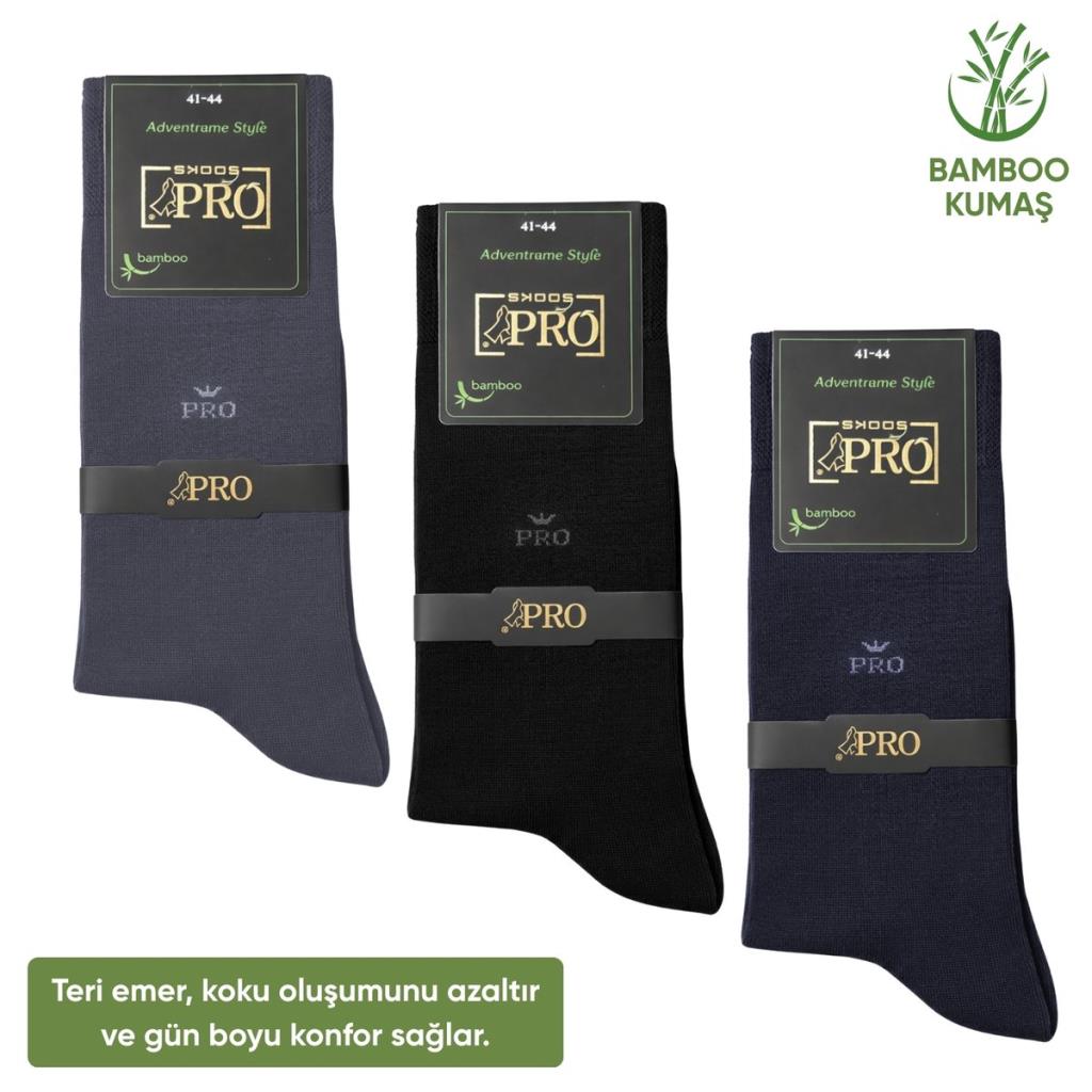 Bambu Erkek Soket Çorap - 3 Çift - Dikişsiz - Biga - 17619 - Set 1