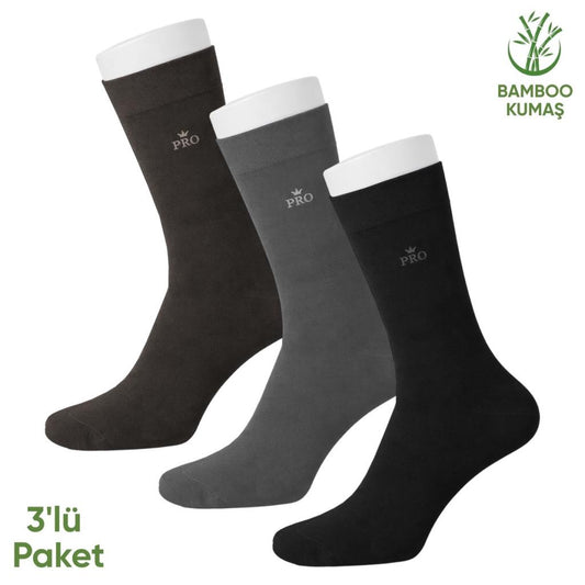 Bambu Erkek Soket Çorap - 3 Çift - Dikişsiz - Biga - 17619 - Set 2