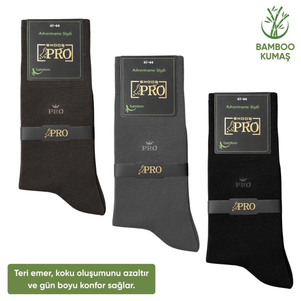 Bambu Erkek Soket Çorap - 3 Çift - Dikişsiz - Biga - 17619 - Set 2