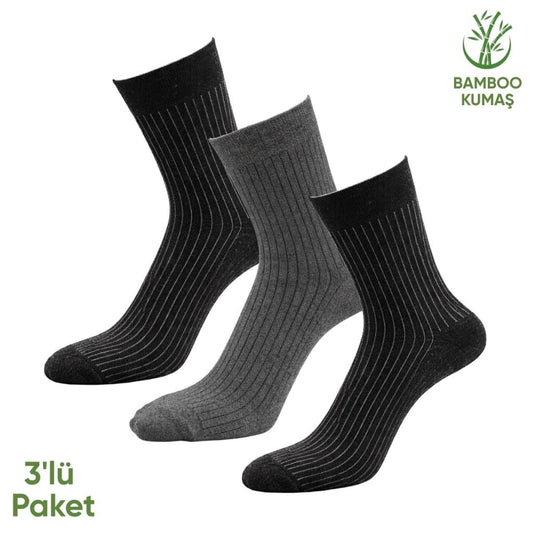 Bambu Erkek Soket Çorap - 3 Çift - Dikişsiz - Malta - 17671 - Set 1