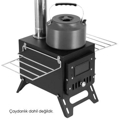 Çadır Sobası - Madfox x Woodlander - Portatif Katlanabilir - Siyah - 547308