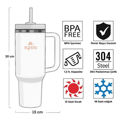Çelik Mug Termos - Igloo - Stadler - 1.2 lt - Haki - 205787