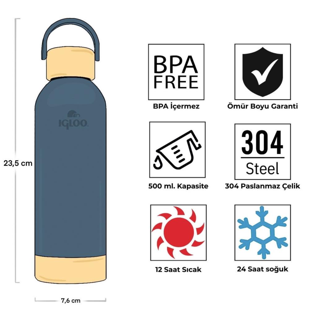 Çelik Pro Termos - Igloo - Hydrate - 500ml - Kayrak - 205694