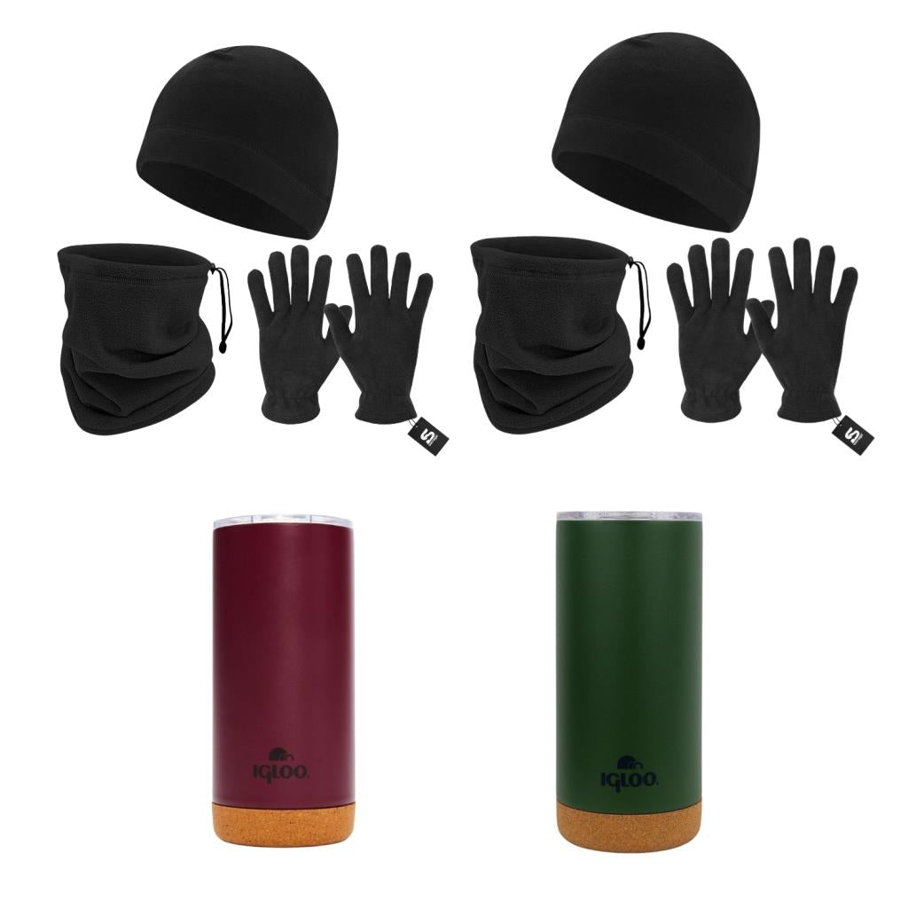 Çiftlere Özel Kışlık Hediye Seti - Bere, Eldiven, Boyunluk ve Termos
