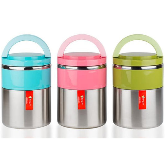 Çiftli Yemek Termosu - Sefer Tası - Inox - Penguen - Yeşil (PNG-1302)