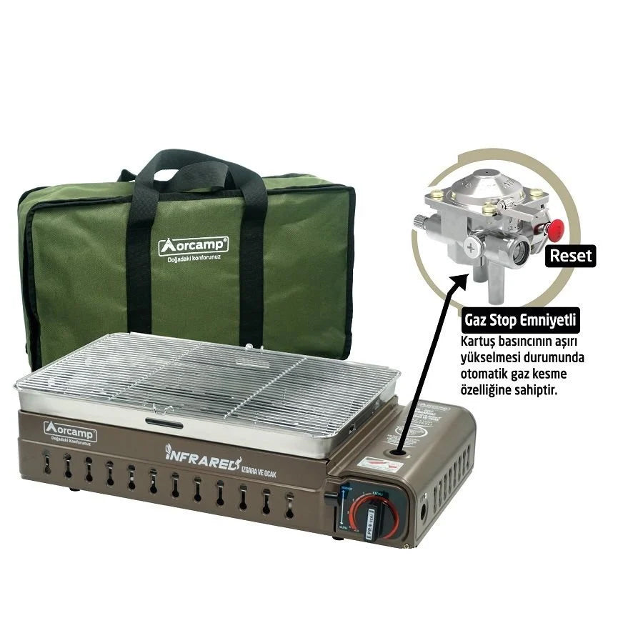Dumansız Portatif Izgara Ocak - Orcamp - Kahverengi (CK-507)
