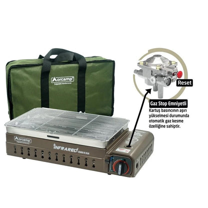 Dumansız Portatif Izgara Ocak - Orcamp - Kahverengi (CK-507)