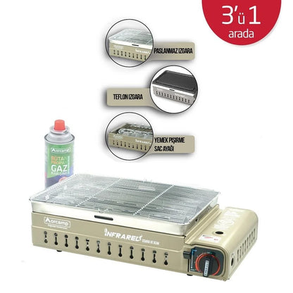 Dumansız Portatif Izgara Ocak - Orcamp - Kahverengi (CK-507)