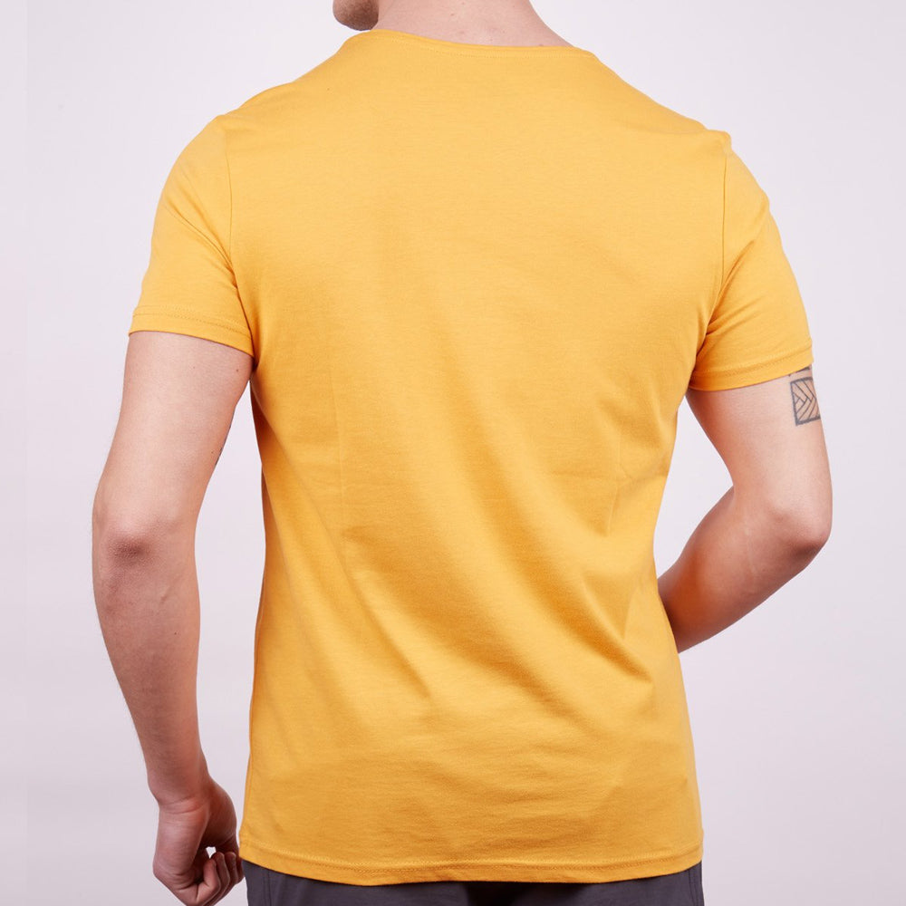 Erkek Tişört - Pamuklu Spor Tişört - Buteo - Hardal (600610)