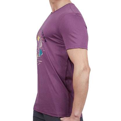 Erkek Tişört - Pamuklu Spor Tişört - Tairus - Mürdüm