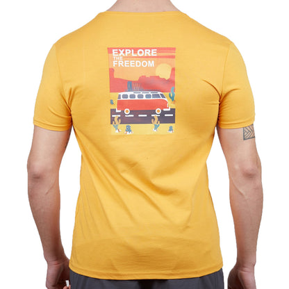 Erkek Tişört - Pamuklu Spor Tişört - Vassi - Hardal