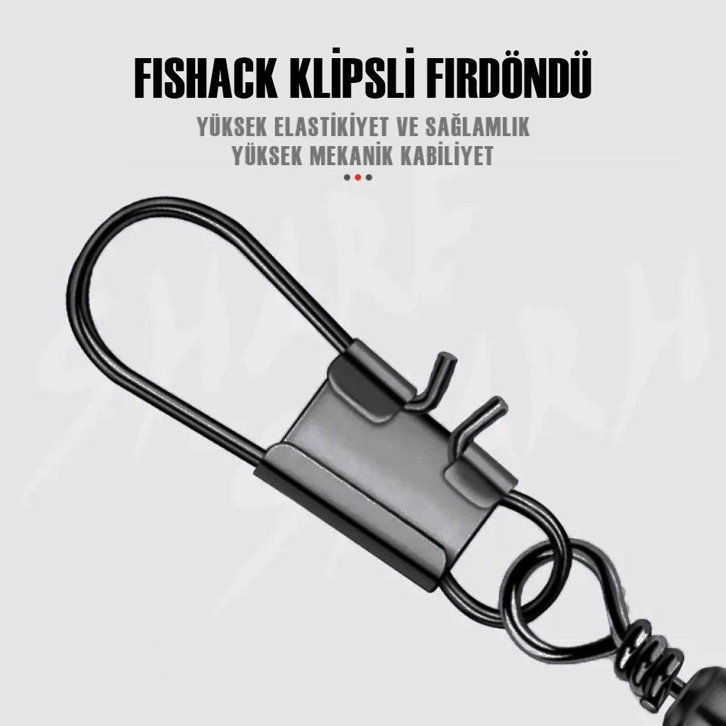 Fishack Paslanmaz Klipsli Fırdöndü Füme No: 8 12'li