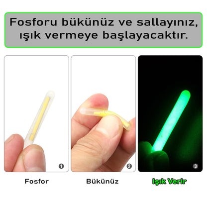 Fishack Powder Balıkçı Fosfor Çiftli 45*39mm 10'lu