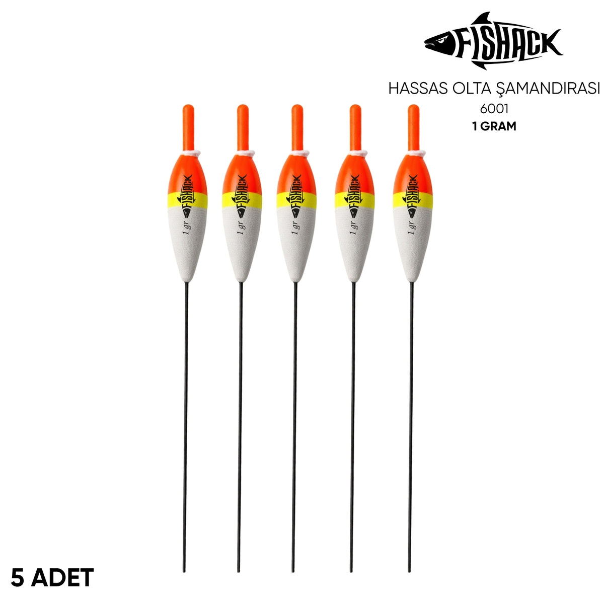 Hassas Olta Şamandırası - Fishack - (6001) - 5 Adet - 1 gr