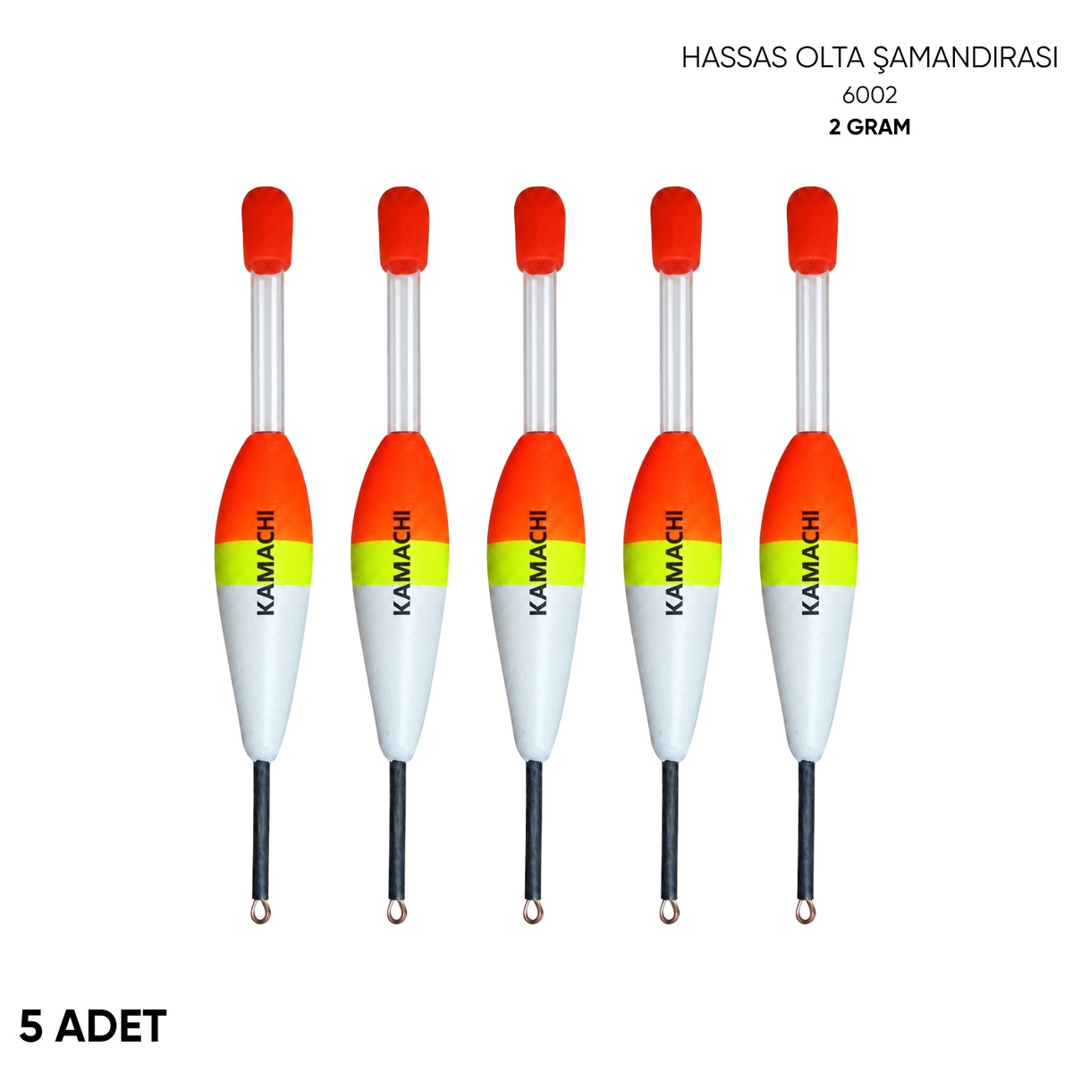 Hassas Şamandıra - Işık Tüplü Olta Şamandırası - Kamachi -(6002) - 5 Adet - 2 gr